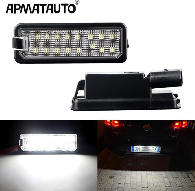 2er Set APMATAUTO Canbus LED Kennzeichenleuchten 12V für Seat Leon Exeo Toledo Altea Ibiza Skoda Superb VW Amarok Passat CC B7 B8 - Bild 1