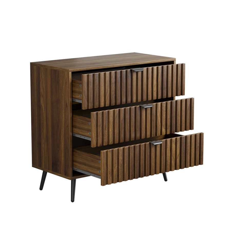 okwish Kommode mit 3 Schubladen für den Flur in Braun, Mid-Century Design, B/T/H: 80 x 38 x 78 cm - Bild 2