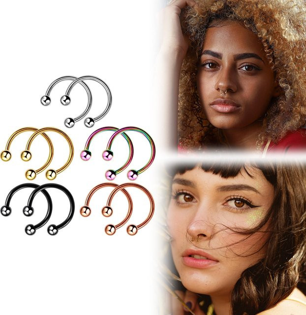 Mling Nasenseptum Hufeisenringe Edelstahl, 6-14mm - Bild 1