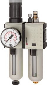 Riegler Wartungseinheit FUTURA 2-teilig, PC, BG 2, G 3/8, 0,5 - 8 bar, grau - Bild 1