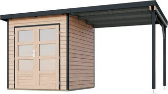 KARIBU Gartenhaus Haby Log Cabin aus Holz in Braun, B/H/T: 229 x 219 x 228 cm - Bild 1