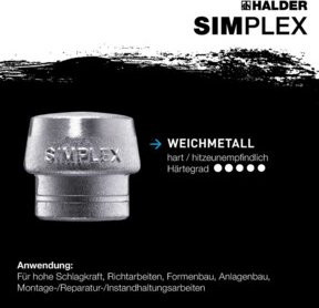 Halder Simplex Ersatzkopf hart silber 30mm - Bild 2