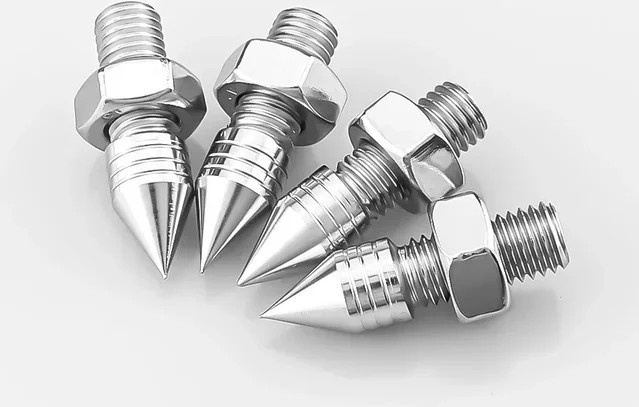 Audiocrast Audio Isolation Spikes aus 316L Edelstahl in Silber für Lautsprecher und Verstärker M6 M8 M10 - Bild 1