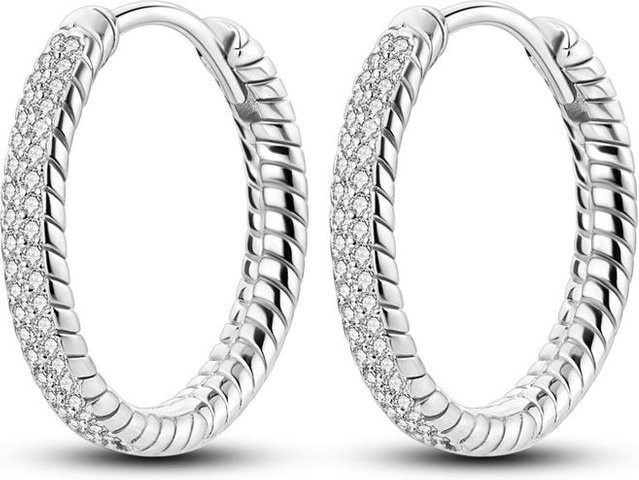 Creolen 925 Silber, Zirkonia, Damen - Bild 1