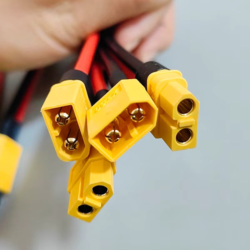 JCD XT60 Stecker-Buchse-Verbinder mit gelbem 12/16AWG Kabel für RC Flugzeug Lipo Akku ESC FPV Drohne Auto Boot - Bild 2