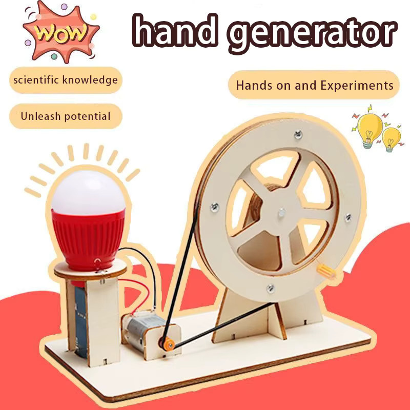 soulbao DIY Holz Handkurbel Generator, Wissenschaft Spielzeug, Physik Experiment Set - Bild 3