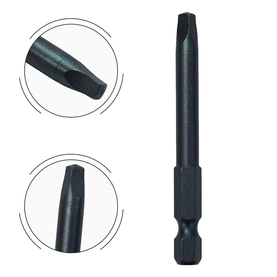 Vibratite 4er Set Magnetische Quadratische Schraubendreher Bits SQ0 SQ1 SQ2 mit 1/4 Zoll Schaft in Schwarz - Bild 4