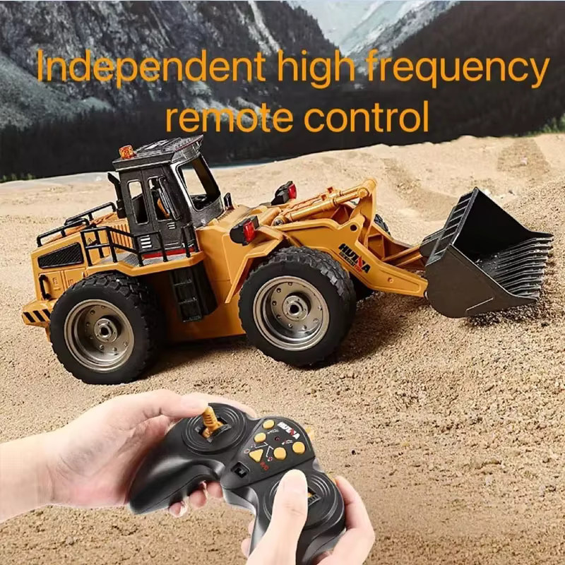 HUINA 1560 RC Bulldozer Modell im Maßstab 1:18, gelber ferngesteuerter Traktor aus Metall für Engineering-Spielzeuge - Bild 5