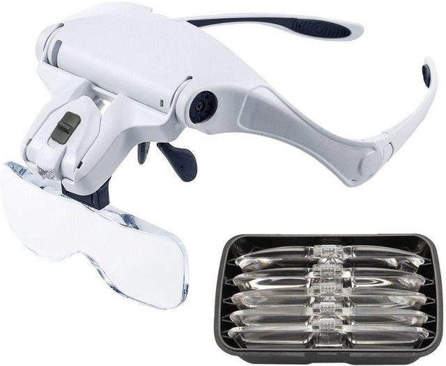 Wucifang Jewelry Vergrößerungsbrille mit LED-Licht, Weiß - Bild 1
