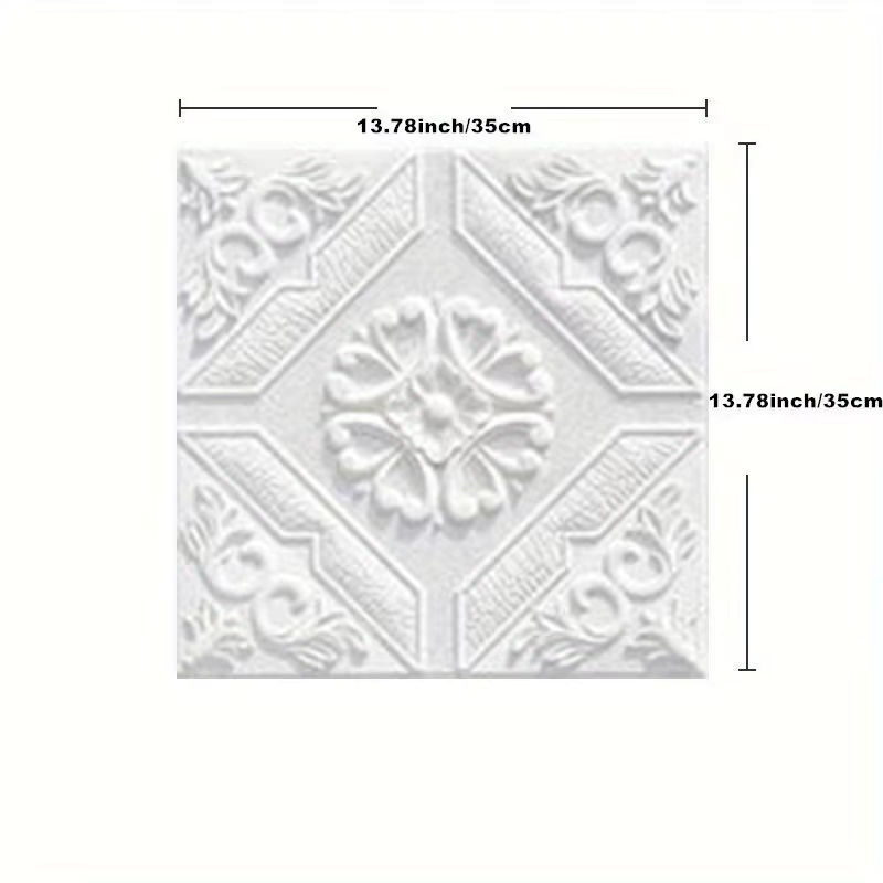Selbstklebende 3D Wandtapete für Decke und Wände, wasserdicht, Farbe: Silber, B/H: 35 x 35 cm - Bild 2