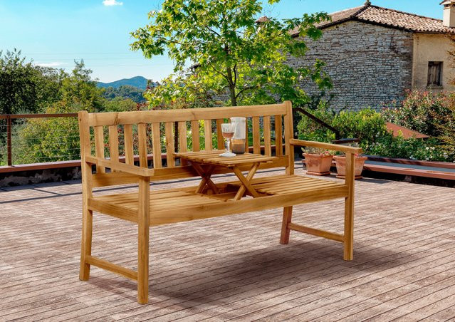 TPFGarden Gartenbank Akana 2-Sitzer mit Mitteltisch aus geöltem Akazienholz in Braun, Breite: 157 cm - Bild 1
