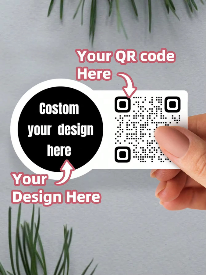 Personalisierte wasserfeste PVC-Aufkleber mit individuellem Design und QR-Code, bunt, B: 8,8 cm, H: 5 cm - Bild 2