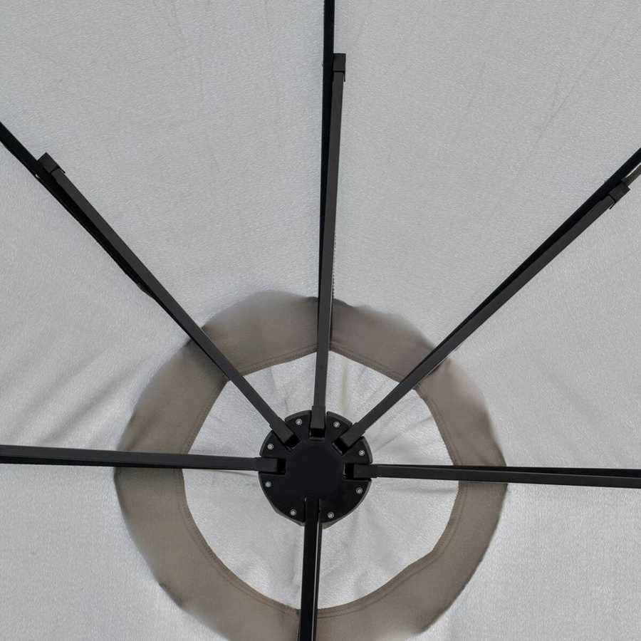 Outsunny Sonnenschirm mit Solar-LED-Leuchte aus Metall und Polyester, bunt, B/H/T: 265 x 240 x 450 cm - Bild 2
