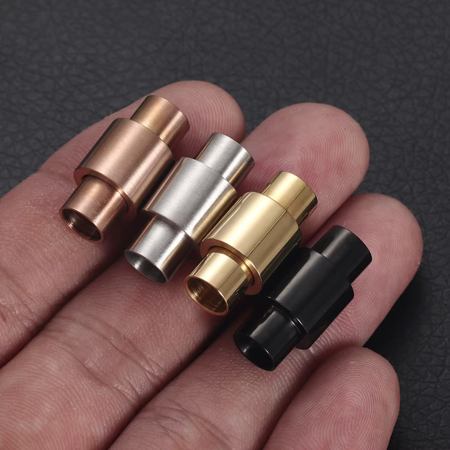 EMBLAASK Magnetverschluss Edelstahl, 5 mm, 6 mm Loch, Lederband, Armband-Zubehör - Bild 3