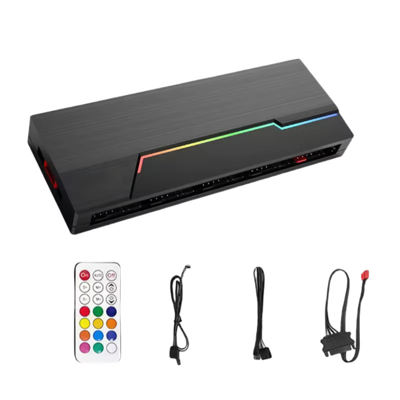 CX FUTRUE ARGB LED Dual 10-Port PWM + ARGB All-in-One Hub mit Fernbedienung in Weiß - Bild 1