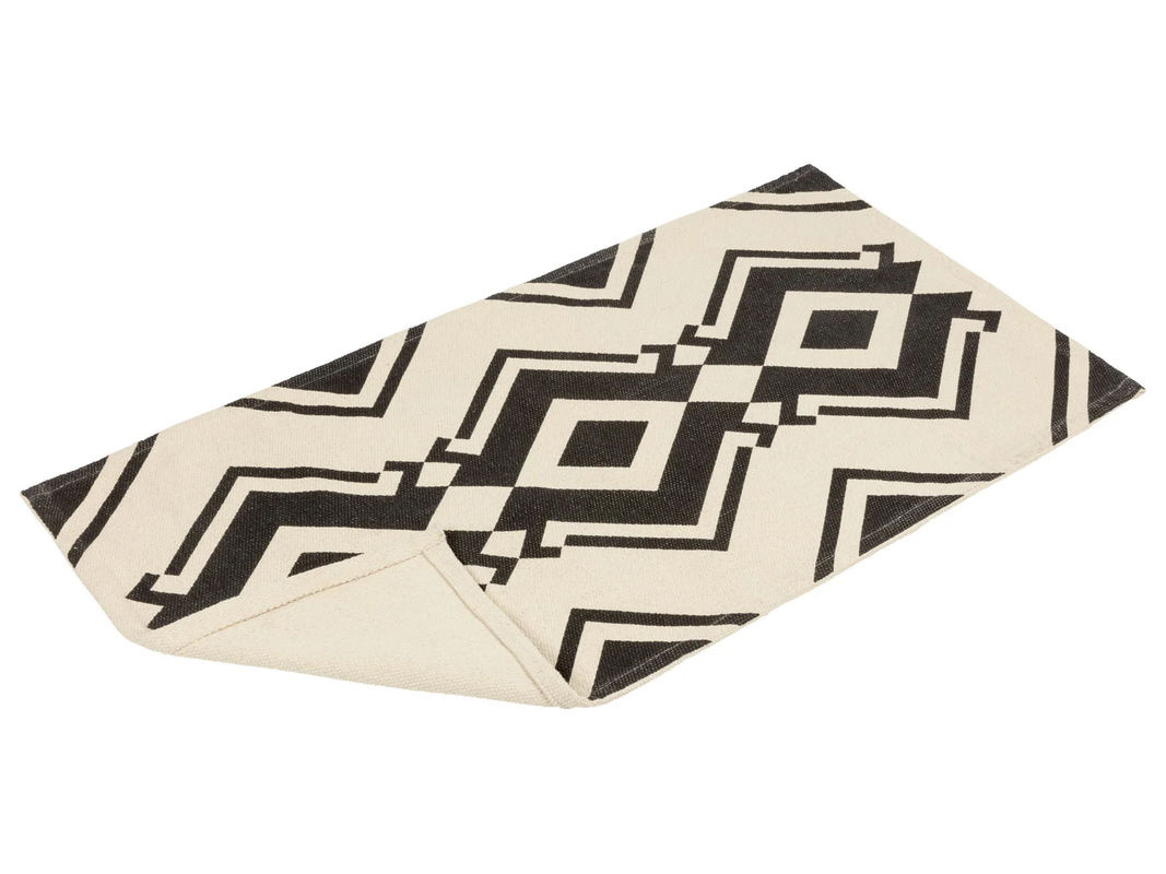 LIVARNO HOME Baumwollteppich in Schwarz und Beige, Breite: 67 cm - Bild 3