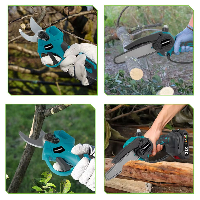 NEWBENY Gartenwerkzeug-Set mit bürstenloser 6-Zoll-Elektrosäge und 30 mm elektrischer Gartenschere, kabellose Holzbearbeitungswerkzeuge kompatibel mit Makita LXT Akku - Bild 5