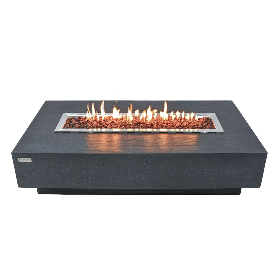 Elementi Gasfeuerstelle Vancouver in Beton-Optik aus Faserbeton, Anthrazit, B: 81 cm, T: 142 cm, H: 36 cm - Bild 7