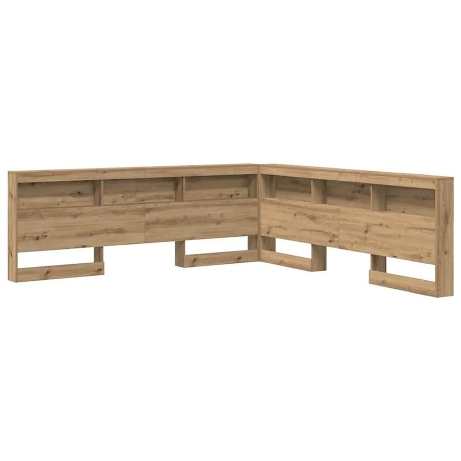 vidaXL Aufbewahrungskopfteil Artisan-Eiche mit integriertem Regal und USB-Ladeport, Farbe: Braun, B/T/H: 180 x 76,5 x 197,5 cm - Bild 2