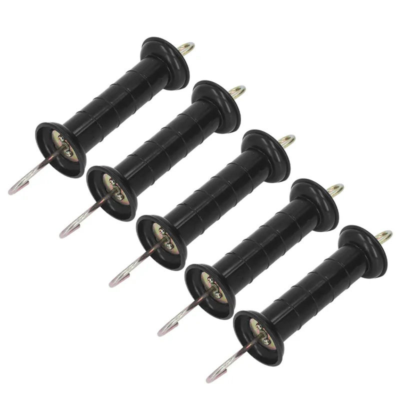 5 Stück Elektrozaun-Griff von TOMTOP mit isoliertem Kunststoff und verzinktem Metallhaken in Grau und Schwarz - Bild 2