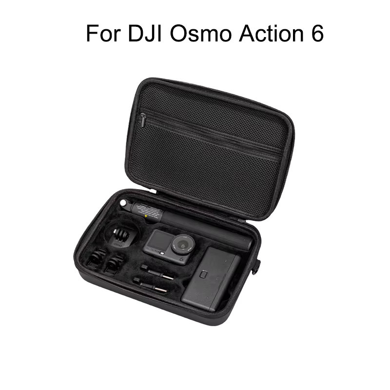 DIXSG Aufbewahrungstasche für DJI Osmo Action 6, harte Tragetasche und kratzfeste Schutzhülle für Zubehör, Schwarz - Bild 3