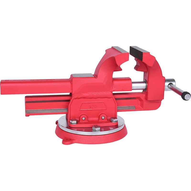 KS Tools Parallel-Schraubstock mit Drehteller in Rot aus Stahl, Öffnungsweite: 125 mm - Bild 5