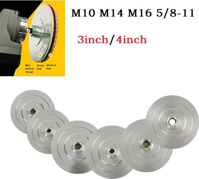 Vibratite Backer Pad Aluminium Basis Halterung für Diamant Polierpads, 4 Zoll, Farbe: Silber, für M10 und M14 Polierer - Bild 1