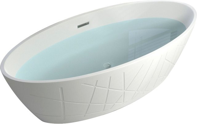 Sanotechnik Las Vegas Badewanne aus Acryl, oval, weiß, Höhe: 78 cm - Bild 1