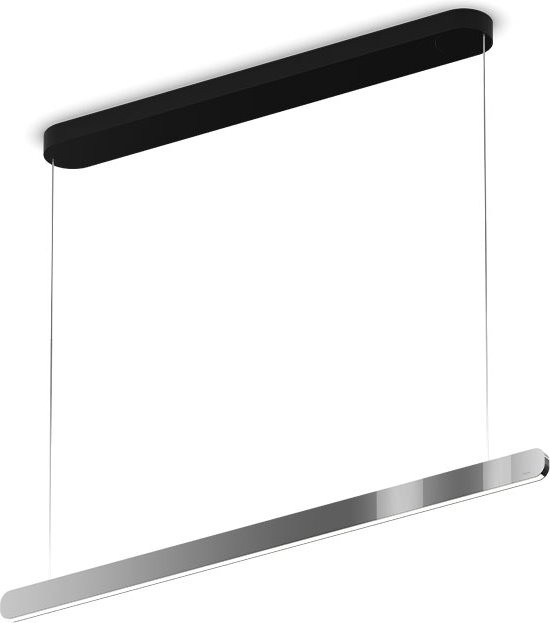 Occhio Mito linear volo 100 up LED-Pendelleuchte in Schwarz matt mit Kopf in Dark Chrome, dimmbar und höhenverstellbar von 65-165 cm - Bild 1