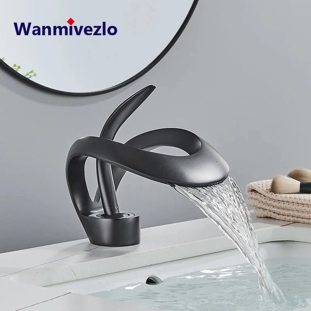 Wanmivezlo Badezimmer-Waschtischarmatur in Matt Schwarz mit Einhand-Einloch-Brause und Spray-Funktion - Bild 1