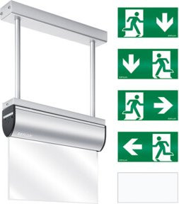 ESYLUX LED-Rettungszeichenleuchte für die Pendelmontage in Weiß mit Akku - Bild 1