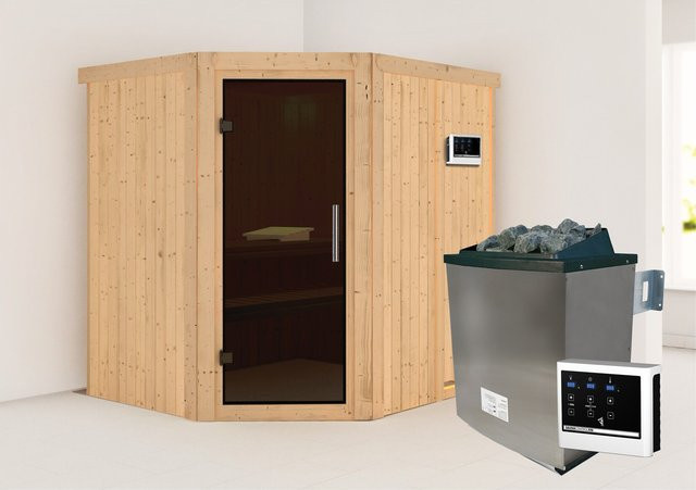 Karibu Sauna Mitchell Set naturbelassen mit 9kW Ofen - Bild 1