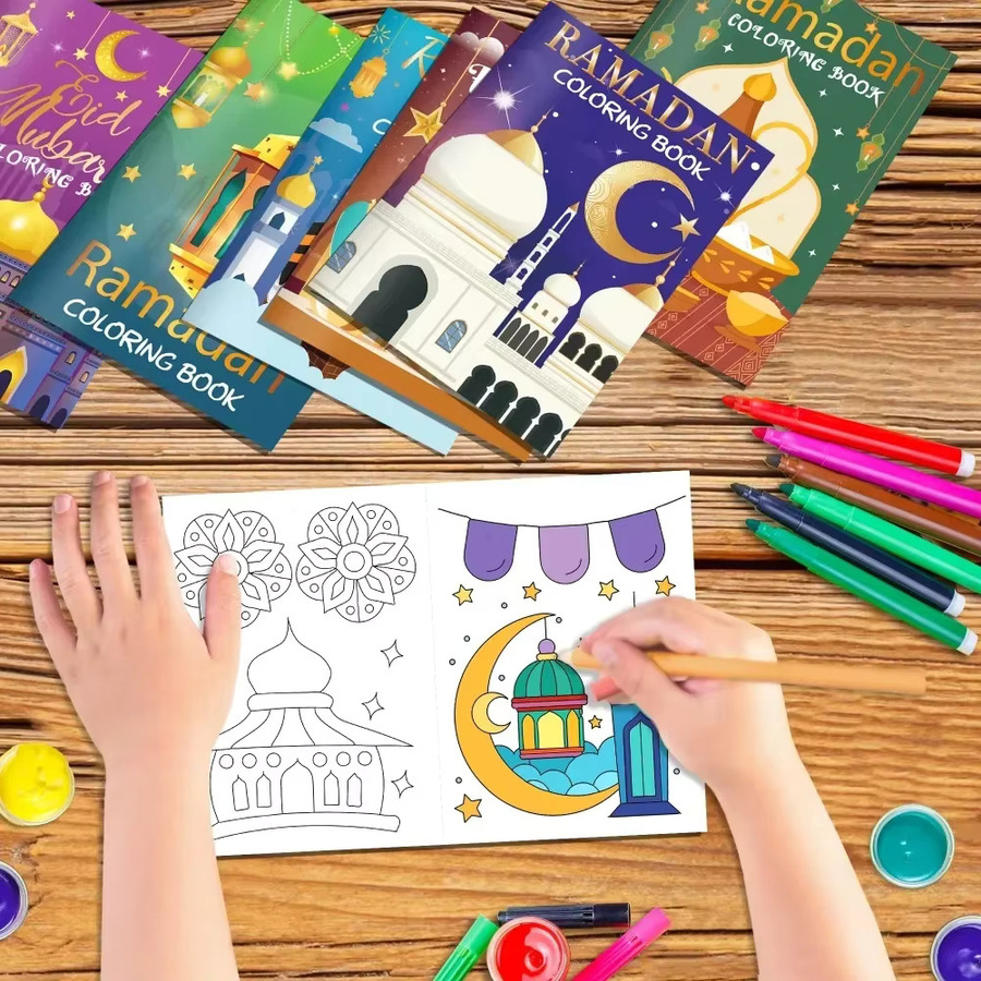 Ramadan Malbuch für Kinder mit Goldmond-Motiven in Mehrfarbig - Bild 4
