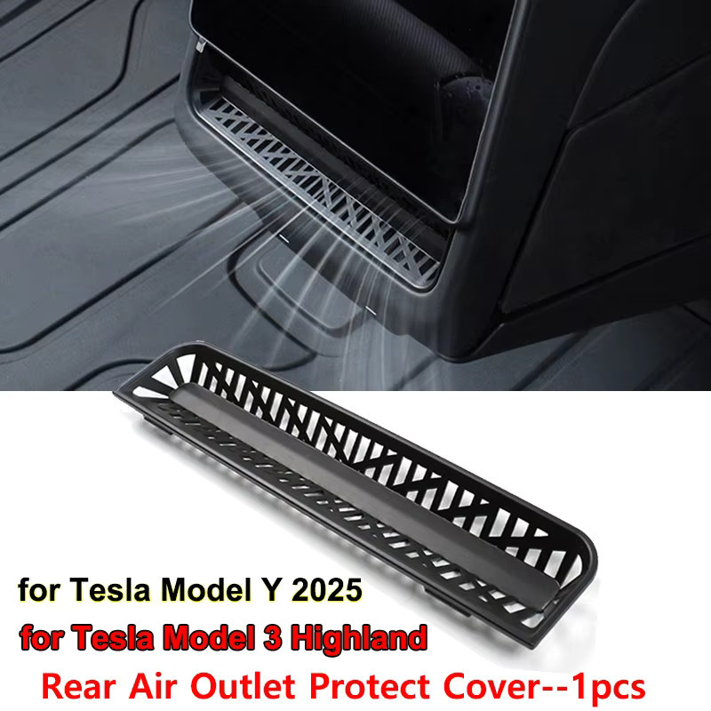 Beworth USB-C Ladeanschlussabdeckung für Tesla Model Y Juniper 2025 2026 und Model 3 Highland, ABS Luftauslass-Schutzhülle, Schwarz - Bild 3