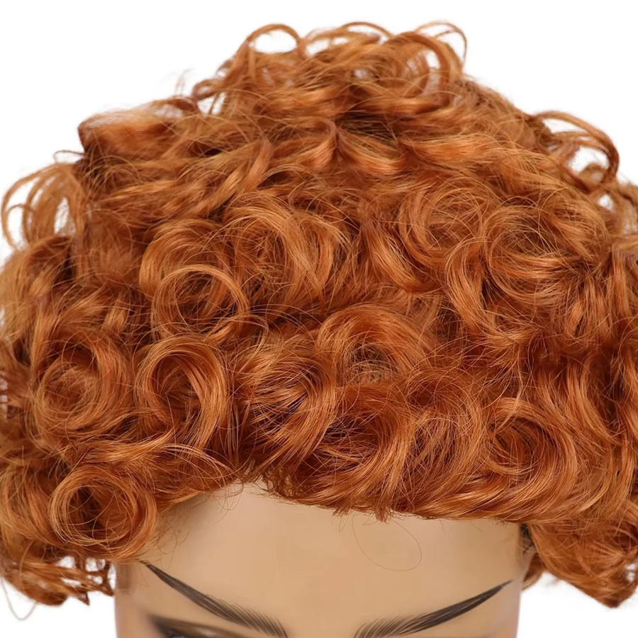 WHIMSICAL W Cosplay-Perücke, synthetisch, kurz, lockig, orange-rot, Damen - Bild 4