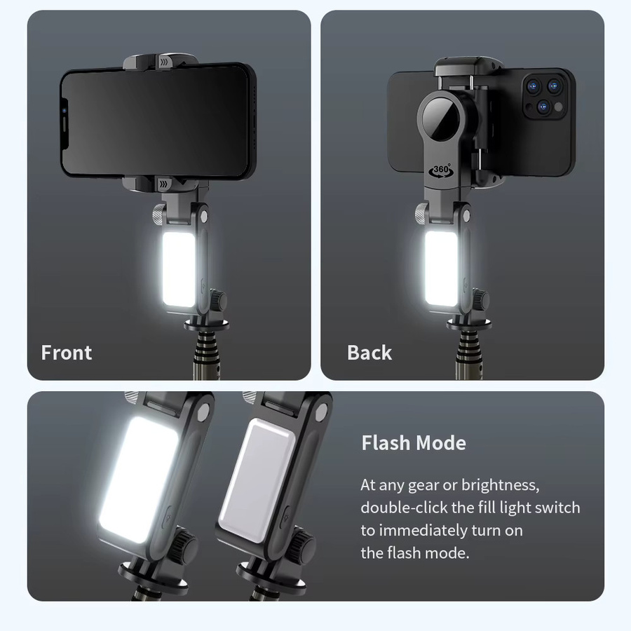 AyeBeau Selfie Stick und Smartphone Gimbal Stabilisator in Schwarz für iPhone, Android und Action Kamera mit Stativfunktion - Bild 4