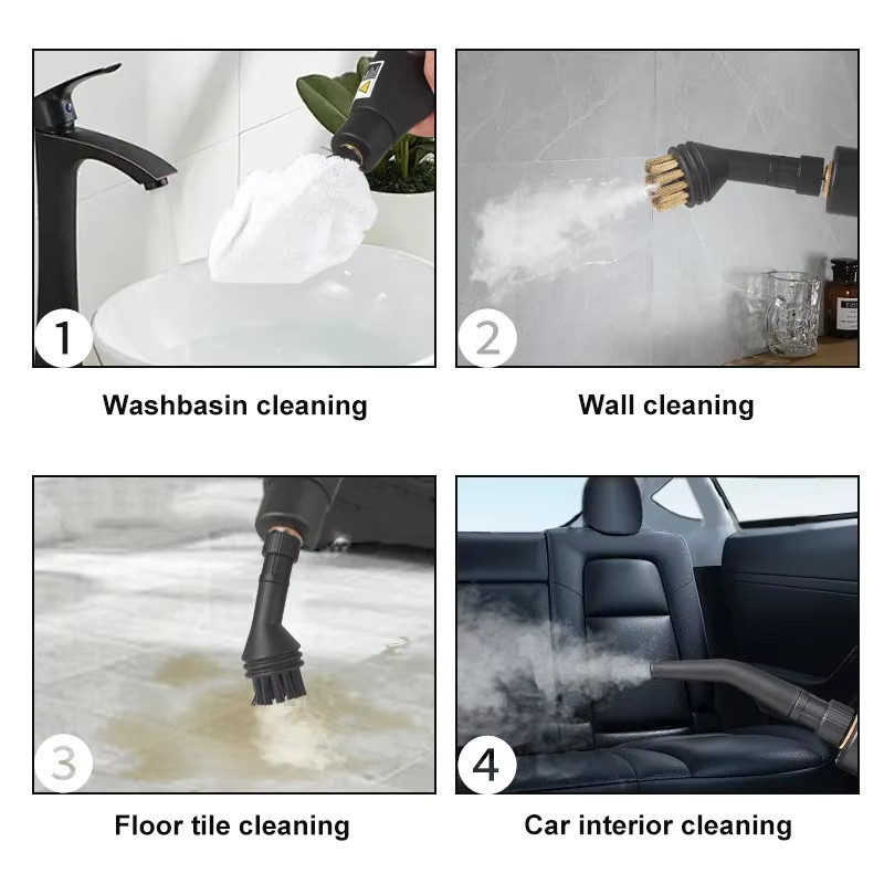Handgehaltener Dampfreiniger von BALASHOV in Schwarz für Klimaanlagen, Küchenhauben, Autos und Bodenreinigung - Bild 5