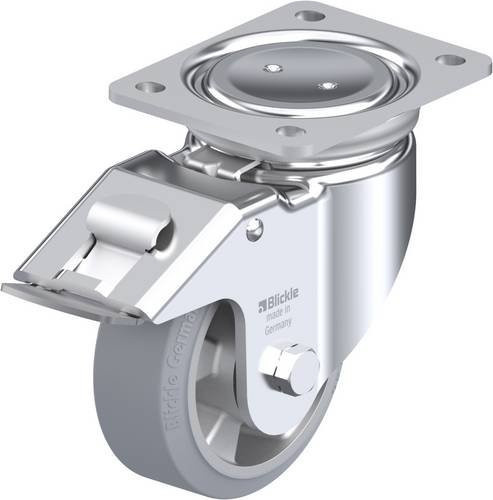 Blickle Lenkrolle LUH-ALEV 127K-FI-SG mit Feststeller, silber, Rad-Durchmesser: 125 mm, Tragfähigkeit: 300 kg - Bild 1