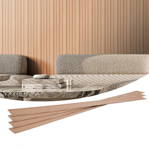 VEVOR Akustikpaneele in Holzoptik Eschenholz, 8er-Set, WPC Wandpaneele zur Geräuschreduzierung und Dekoration, Farbe: Braun, Höhe: 245 cm, Breite: 16,6 cm - Bild 1