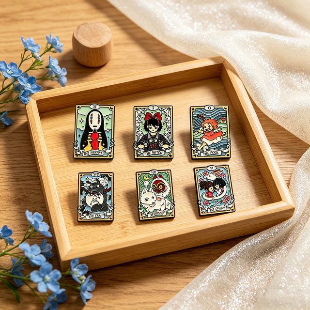 Bandai Broschen, Anime-Film-Emaille-Pins, Katzen, 6 Stück - Bild 1