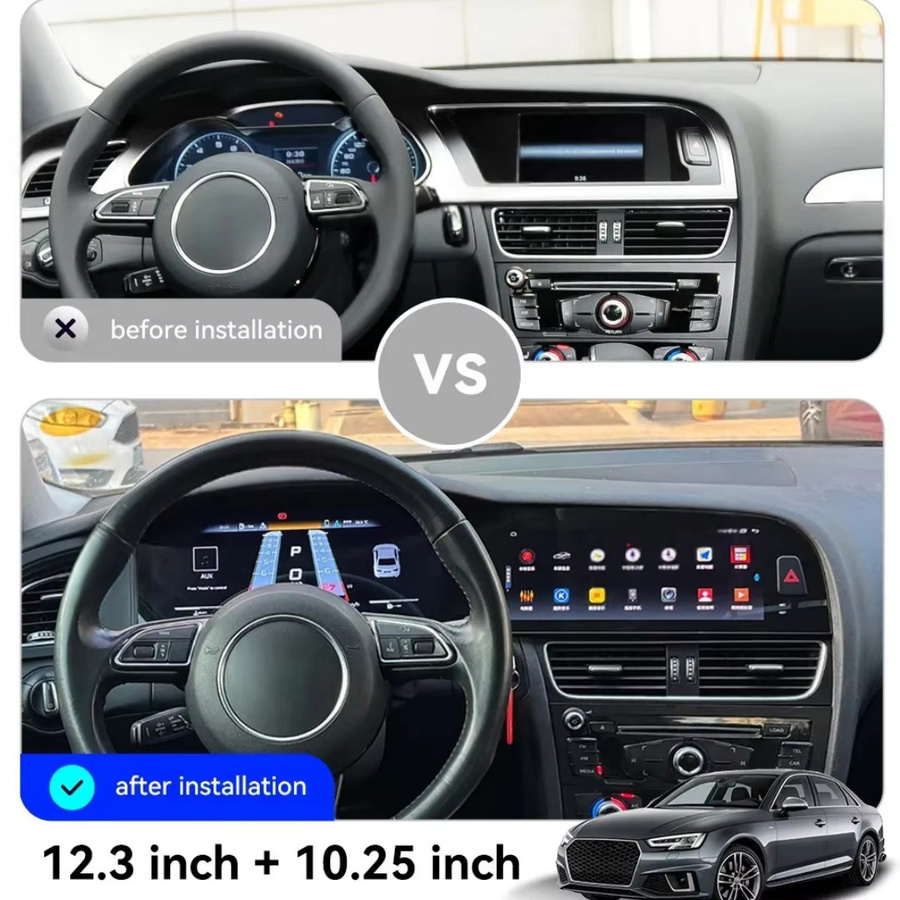 YANFU Autoradio Multimedia-Player mit CarPlay, Android Auto und GPS für Audi A4 A5 S4 S5 B8 (2010-2016), Schwarz - Bild 2