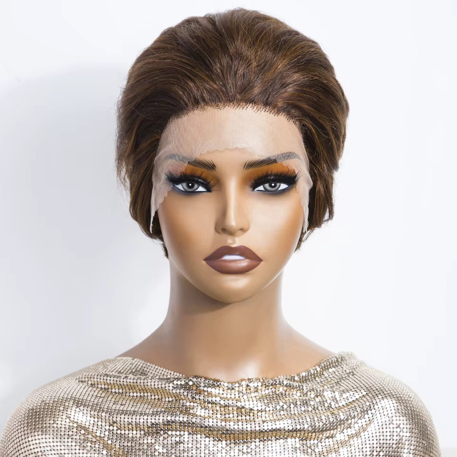 Lekker Echthaarperücke, Short Pixie Cut Bob, 13x4 Lace Front, Damen - Bild 1