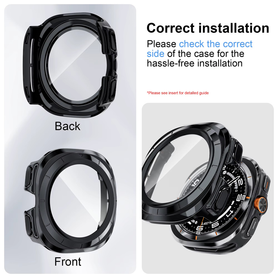 Samsung Glas+Hülle für Galaxy Watch Ultra 47mm, Silikon, Schwarz - Bild 2