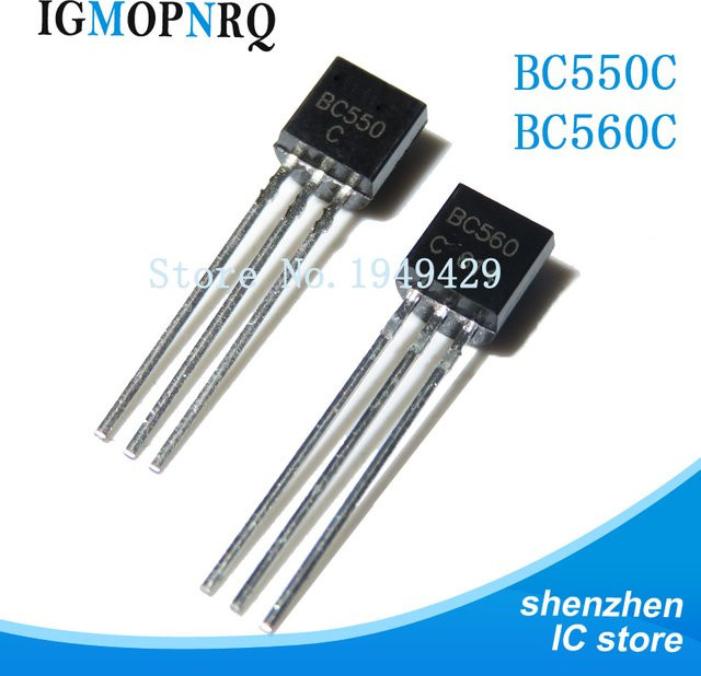 Transistor Set BC550C und BC560C im TO-92 Gehäuse, 50 Stück (je 25 Stück), Farbe: Schwarz - Bild 1