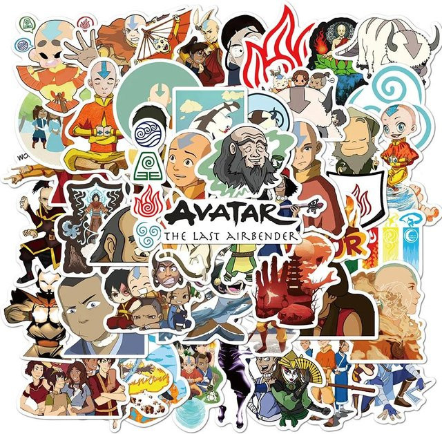 50 Stück Avatar Der Letzte Airbender Aufkleber mit Appa Motiv, wasserfeste DIY Sticker in Multicolour für Scrapbooking, Handy und Skateboard von Binchi Outdoor Product - Bild 1