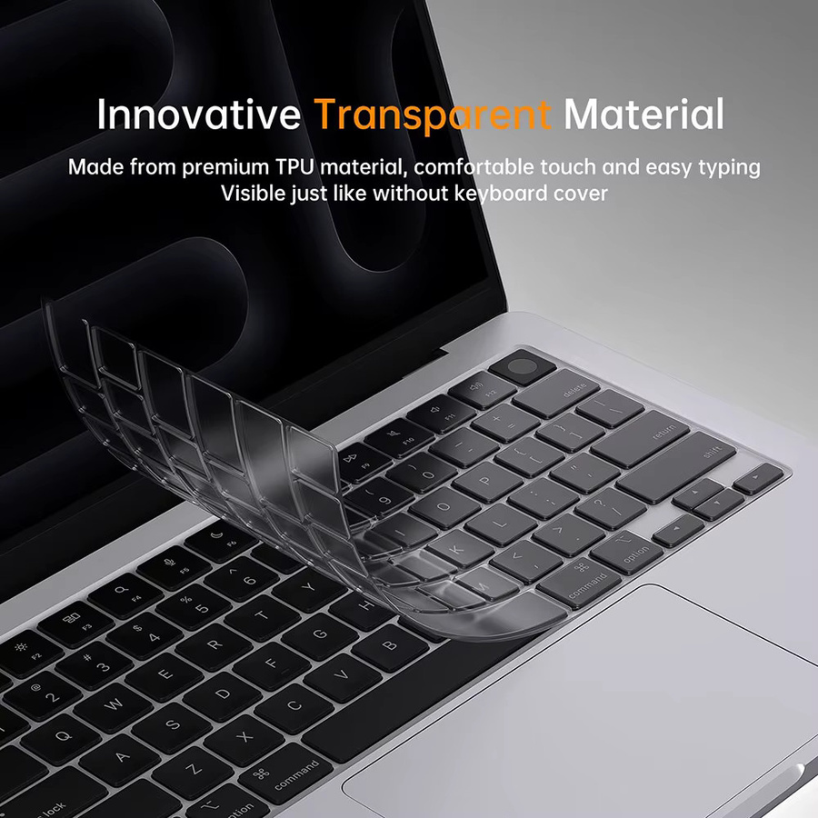 Transparente Tastaturabdeckung für Apple MacBook Air 13.6 Zoll und 15.3 Zoll (Modelle M4, M3, M2, Pro) - Bild 3