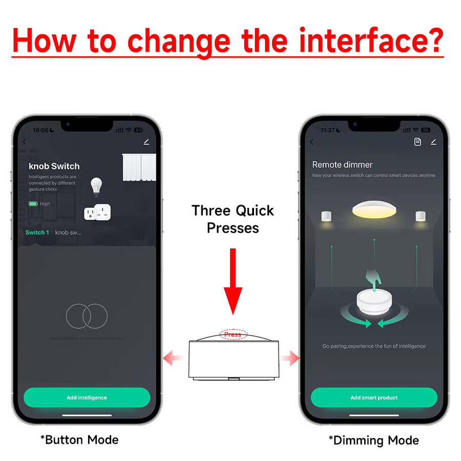 Tuya Kabelloser Smart-Drehknopf mit Zigbee-Protokoll in Weiß für App-Dimmung und Szenensteuerung (Tuya Gateway erforderlich) - Bild 2
