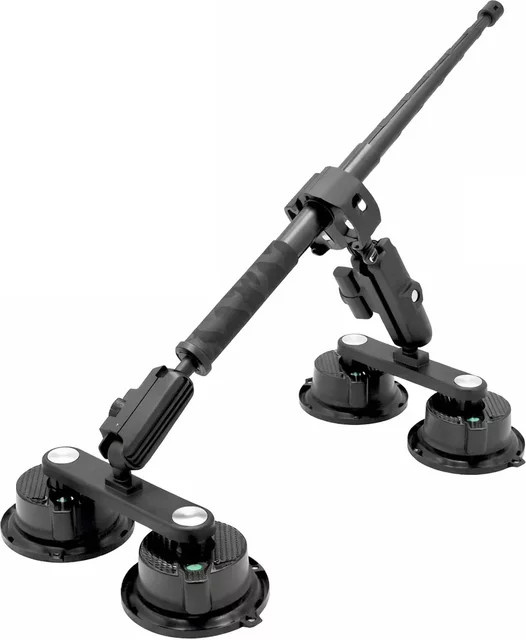 Erchang Saugnapfhalterung in Schwarz für Insta360 X5, X4, X3, X2, One RS, R und GoPro Action-Kameras inklusive Selfie-Stick Saughalterungskit - Bild 1