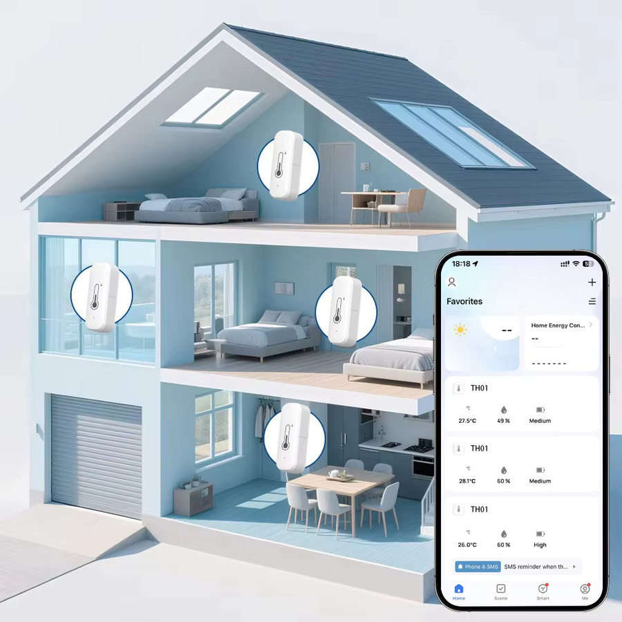 Tuya WIFI Smart Temperatur- und Feuchtigkeitssensor in Weiß, Echtzeit-Hygrometer und Thermometer für deine Hausautomation, kompatibel mit Tuya - Bild 5