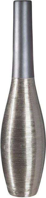 Gilde Bodenvase London modern in Anthrazit und Silber, Höhe: 73 cm, Durchmesser: 17 cm - Bild 1
